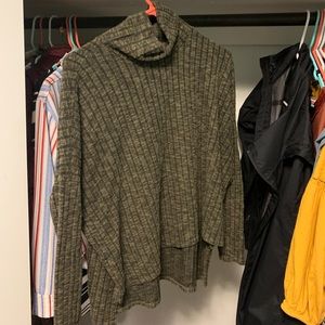 Olive green turtle neck T-shirt